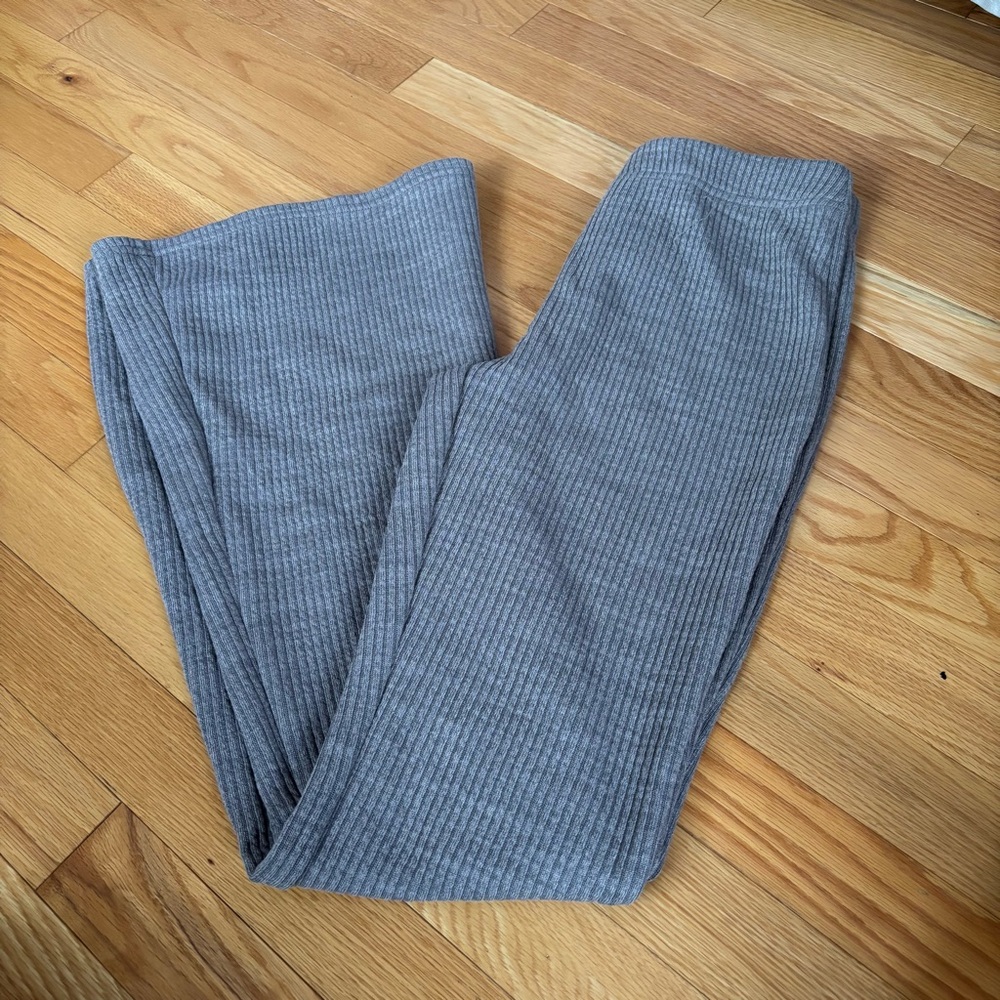 Cozy Gray Ribbed Lounge Pants